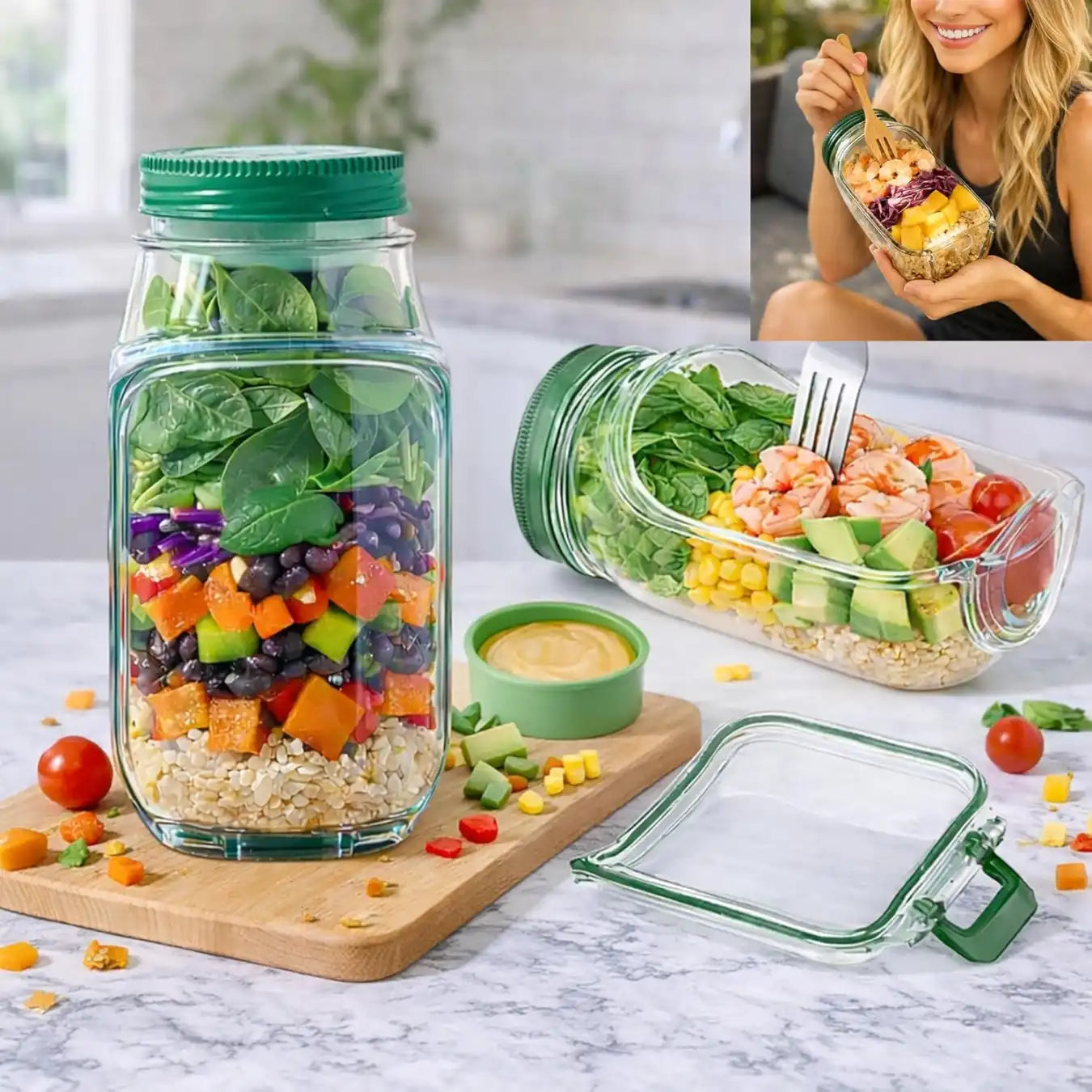 🥗 Salad Jar Portable 🥗 .